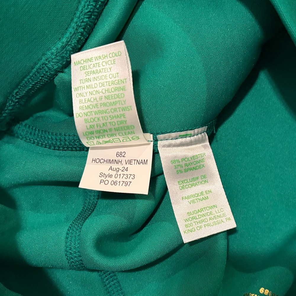 🌿 Lilly Pulitzer UPF 50+ 30.5" Alwyn High Rise Pant, Fiddle Leaf Green, FLAWED - Picture 13 of 16